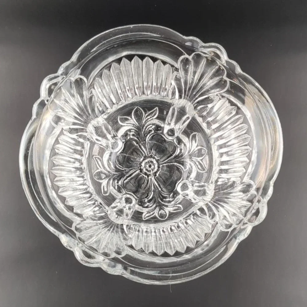 VTG MCM Crystal Candy Dish w/ Lid 4.25x5